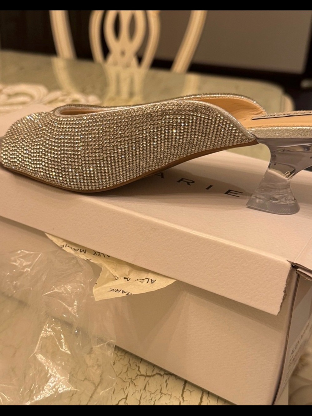 Alex Marie Glittering Silver Sandals